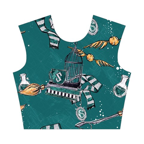 Slytherin Pattern Cotton Crop Top from ArtsNow.com Front