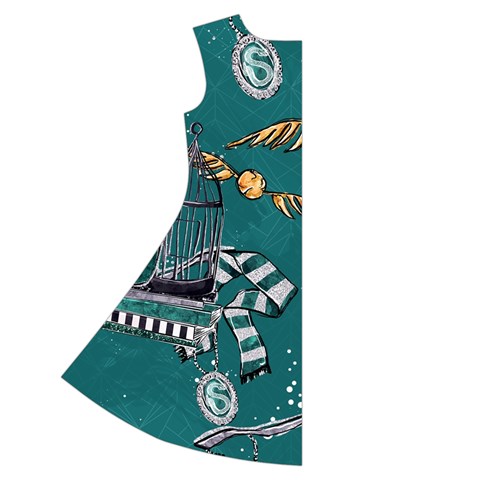 Slytherin Pattern Short Sleeve V Back Left