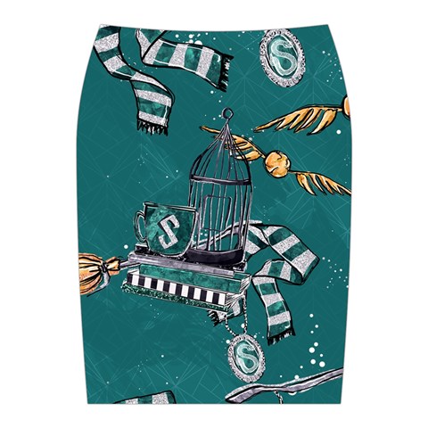 Slytherin Pattern Midi Wrap Pencil Skirt from ArtsNow.com Back
