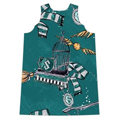 Slytherin Pattern Shoulder Cutout Velvet One Piece from ArtsNow.com Back