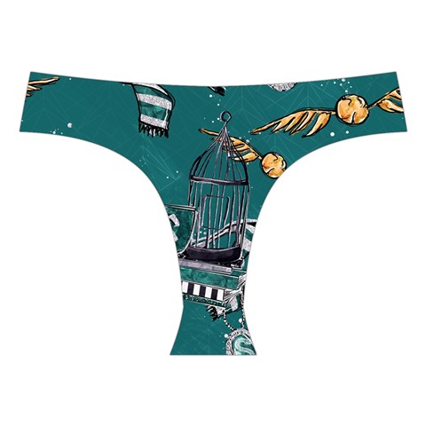 Slytherin Pattern Cross Back Hipster Bikini Set from ArtsNow.com Front Under