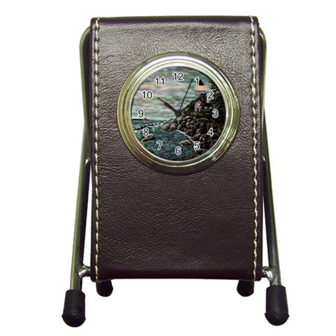 Masons s Point Pen Holder Desk Clock from ArtsNow.com Front
