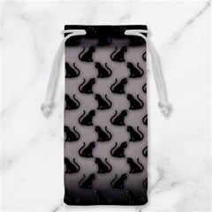 Black Cats On Gray Jewelry Bag from ArtsNow.com Back