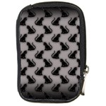 Black Cats On Gray Compact Camera Leather Case