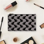 Black Cats On Gray Cosmetic Bag (Small)