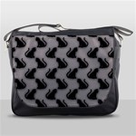 Black Cats On Gray Messenger Bag