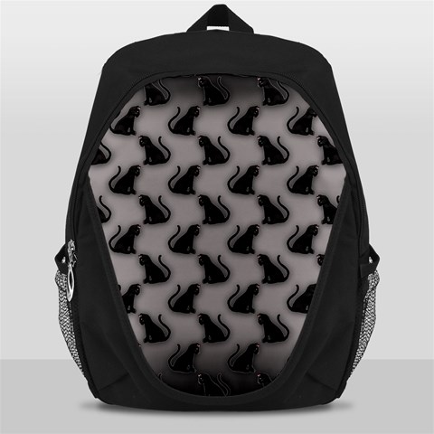 Black Cats On Gray Backpack Bag from ArtsNow.com Front