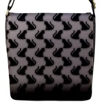 Black Cats On Gray Flap Closure Messenger Bag (S)