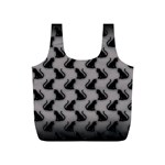 Black Cats On Gray Full Print Recycle Bag (S)