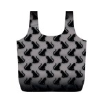 Black Cats On Gray Full Print Recycle Bag (M)