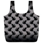 Black Cats On Gray Full Print Recycle Bag (XL)