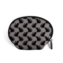 Black Cats On Gray Accessory Pouch (Small) from ArtsNow.com Front