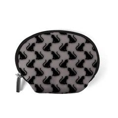 Black Cats On Gray Accessory Pouch (Small) from ArtsNow.com Back