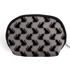 Black Cats On Gray Accessory Pouch (Medium) from ArtsNow.com Front
