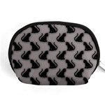 Black Cats On Gray Accessory Pouch (Medium)