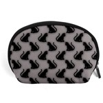 Black Cats On Gray Accessory Pouch (Large)