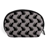 Black Cats On Gray Accessory Pouch (Large)