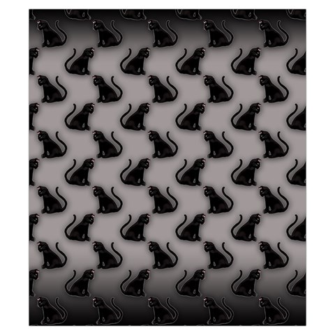 Black Cats On Gray Drawstring Pouch (Small) from ArtsNow.com Front