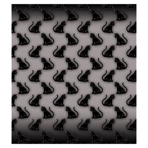 Black Cats On Gray Drawstring Pouch (Medium) from ArtsNow.com Front