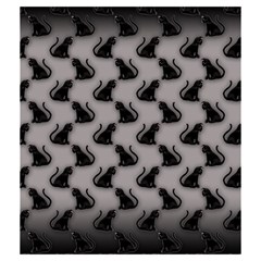 Black Cats On Gray Drawstring Pouch (Medium) from ArtsNow.com Front