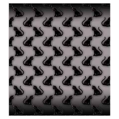 Black Cats On Gray Drawstring Pouch (Large) from ArtsNow.com Front