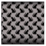 Black Cats On Gray Large Satin Scarf (Square)