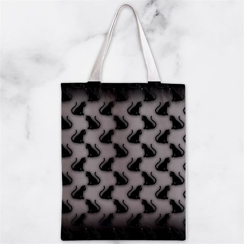 Black Cats On Gray Zipper Classic Tote Bag from ArtsNow.com Front