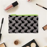 Black Cats On Gray Cosmetic Bag (XS)