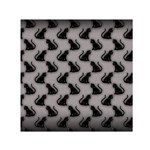 Black Cats On Gray Small Satin Scarf (Square)