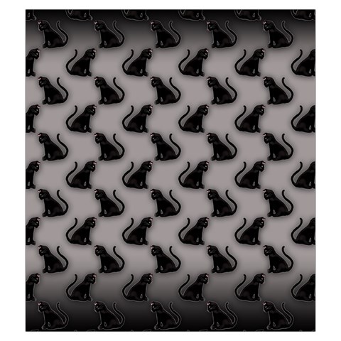 Black Cats On Gray Drawstring Pouch (XXL) from ArtsNow.com Front