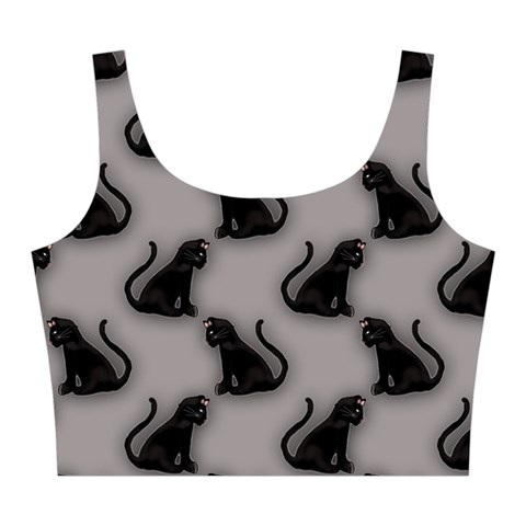 Black Cats On Gray Midi Sleeveless Dress from ArtsNow.com Top Front