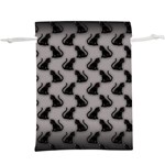 Black Cats On Gray  Lightweight Drawstring Pouch (XL)