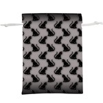 Black Cats On Gray  Lightweight Drawstring Pouch (XL)