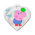 pepa pig 1 Dog Tag Heart (One Side)