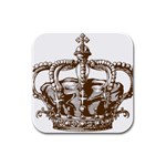 Crown001_brown Rubber Square Coaster (4 pack)