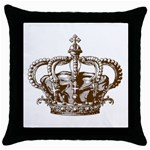 Crown001_brown Throw Pillow Case (Black)