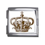 Crown001_brown Mega Link Italian Charm (18mm)