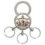 Crown001_brown 3-Ring Key Chain