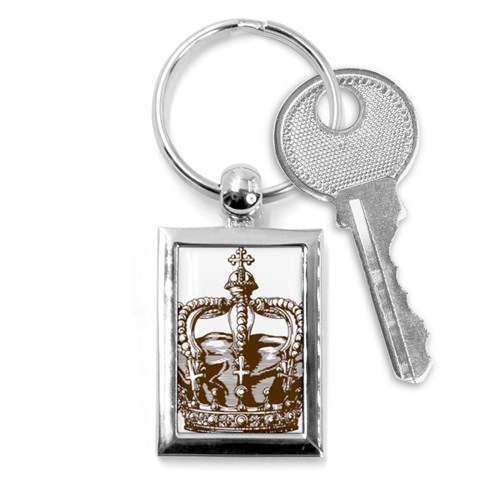 Crown001_brown Key Chain (Rectangle) from ArtsNow.com Front