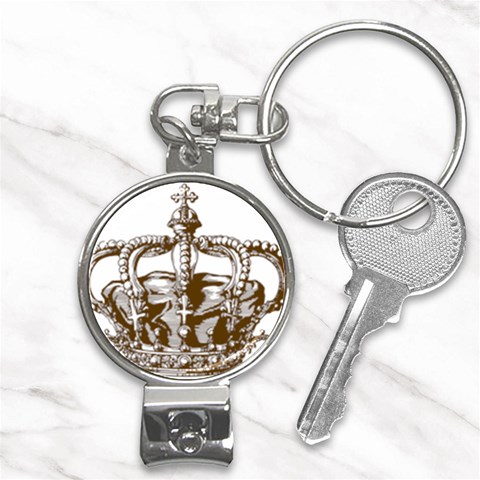 Crown001_brown Nail Clippers Key Chain from ArtsNow.com Front