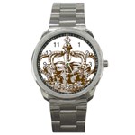 Crown001_brown Sport Metal Watch