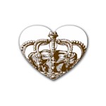 Crown001_brown Rubber Heart Coaster (4 pack)