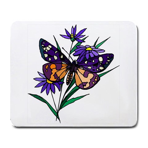 Flower and Exotic Butterfly Large Mousepad from ArtsNow.com Front