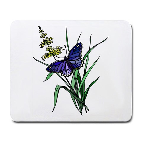 Flower and Blue Butterfly Large Mousepad from ArtsNow.com Front