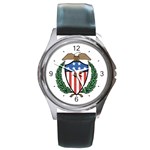 Bald Eagle Shield Round Metal Watch