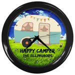 Happy Campers 10  Wall Clock Wall Clock (Black)