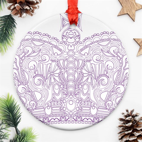 Crown008_purple Ornament (Round) from ArtsNow.com Front