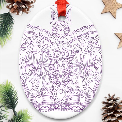 Crown008_purple Ornament (Oval) from ArtsNow.com Front