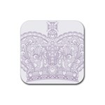 Crown008_purple Rubber Coaster (Square)