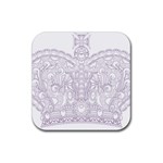 Crown008_purple Rubber Square Coaster (4 pack)